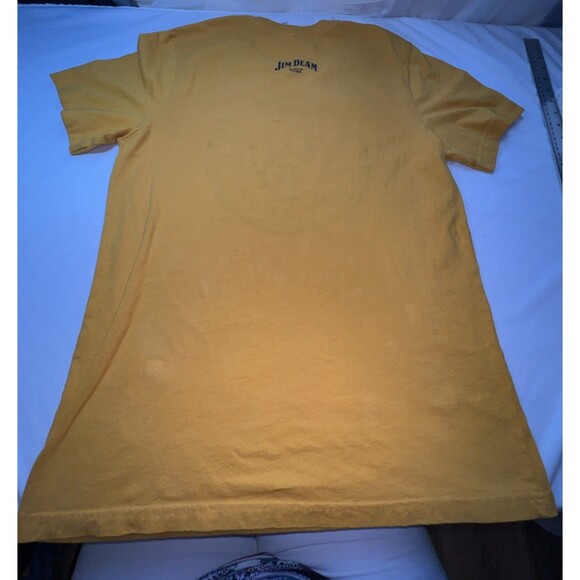 Milwaukee Brewers/Jim Beam T-shirt with retro Logo Size Large Yellow & Navy - Picture 6 of 7